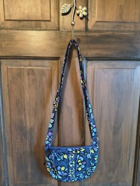 Vera Bradley Lizzy Crossbody Bag in Blue Green Purple Floral